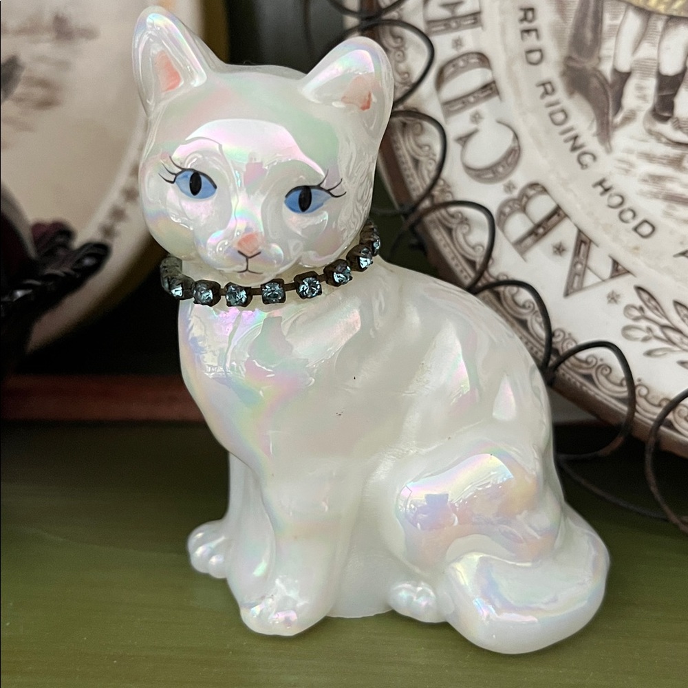 Limited Edition Signed Fenton September Sapphire Calendar Cat #5165 Opalescent